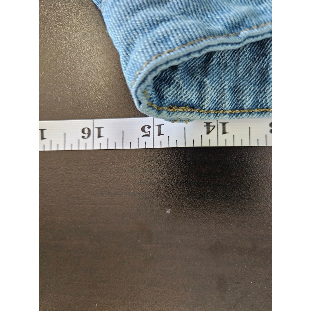 Womens Light Wash High Rise Straight Leg Jeans L Panel Seam Denim Y2k - Picture 8 of 8